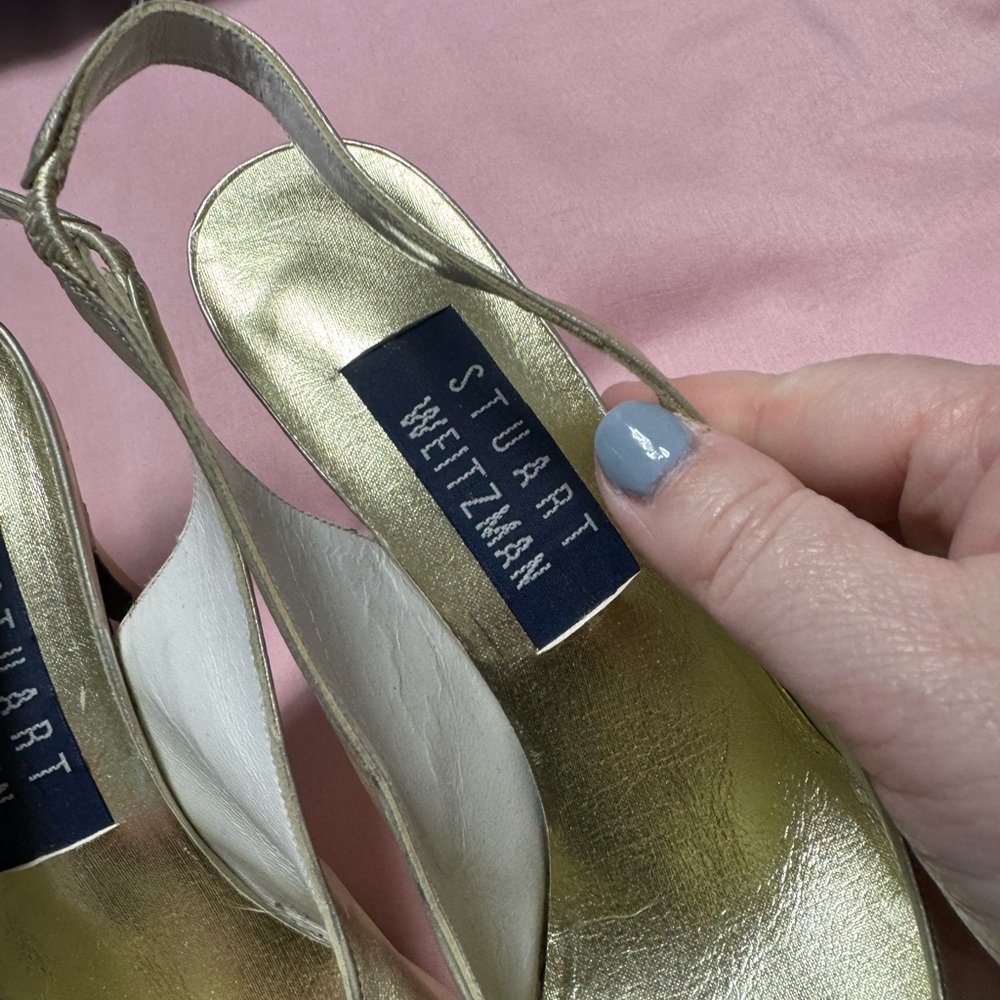 Stuart Weitzman | Gold Heels | size 8 - Picture 3 of 9
